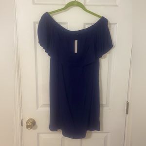 NWT Sugar + Lips navy dress - off-shoulder